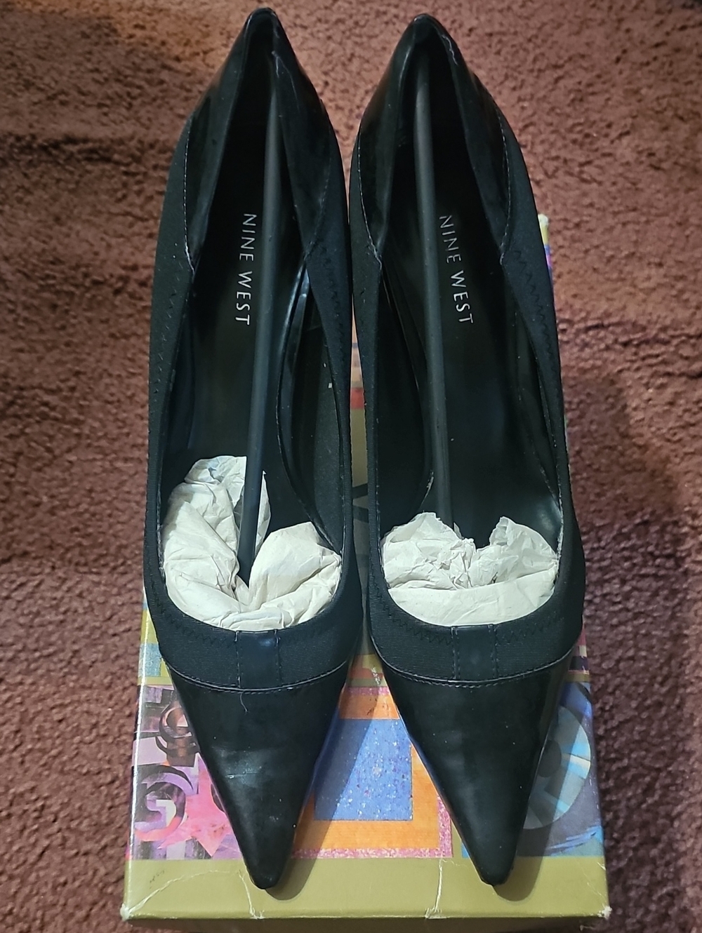 Nine West Black Pointed-Toe Stiletto Pumps
